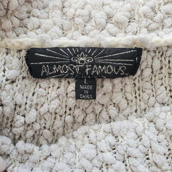 Almost Famous Cream Soft Crop Sweater L - Picture 5 of 7